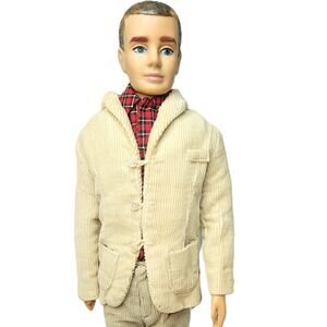 1961 Vintage Flocked Hair Ken With Rare Original Clothing